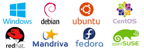 Debian，Ubuntu，CentOS，RedHat，Madriva，Fedora和Suse